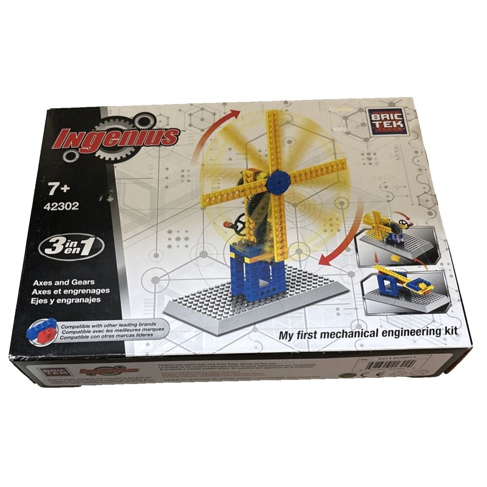 BricTek "Ingenius" 3-in-1 Axes and Gears Mechanical Engineering Kit #42302